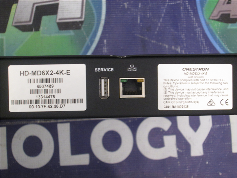 Crestron HD-MD6X2-4K-E; HDMI 1RU Rack Mounted Switcher