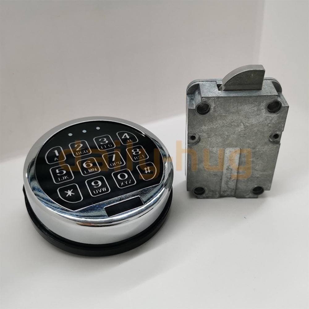 Electronic Safe Lock LED Keypad Chrome Gun Safe Lock Replacement With Swing Bolt