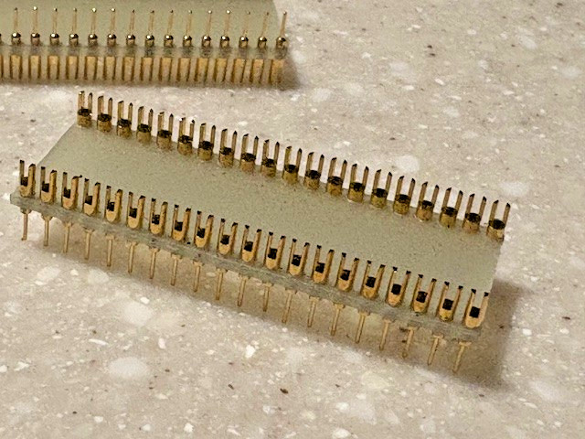 2pc Header Connector Forked 40 Position DIP, DIL GOLD