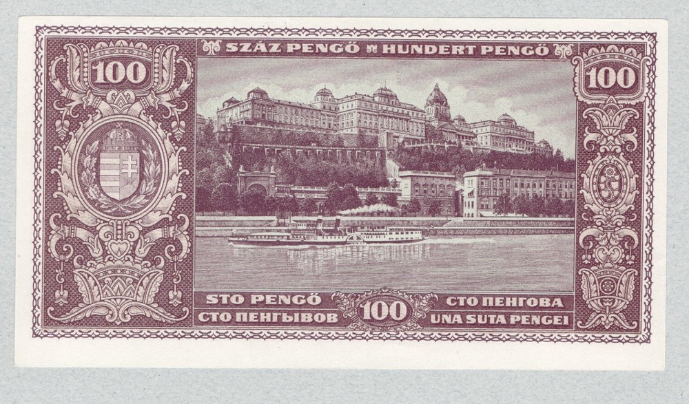 HUNGARY 100 Pengo 1945 P111b UNC.