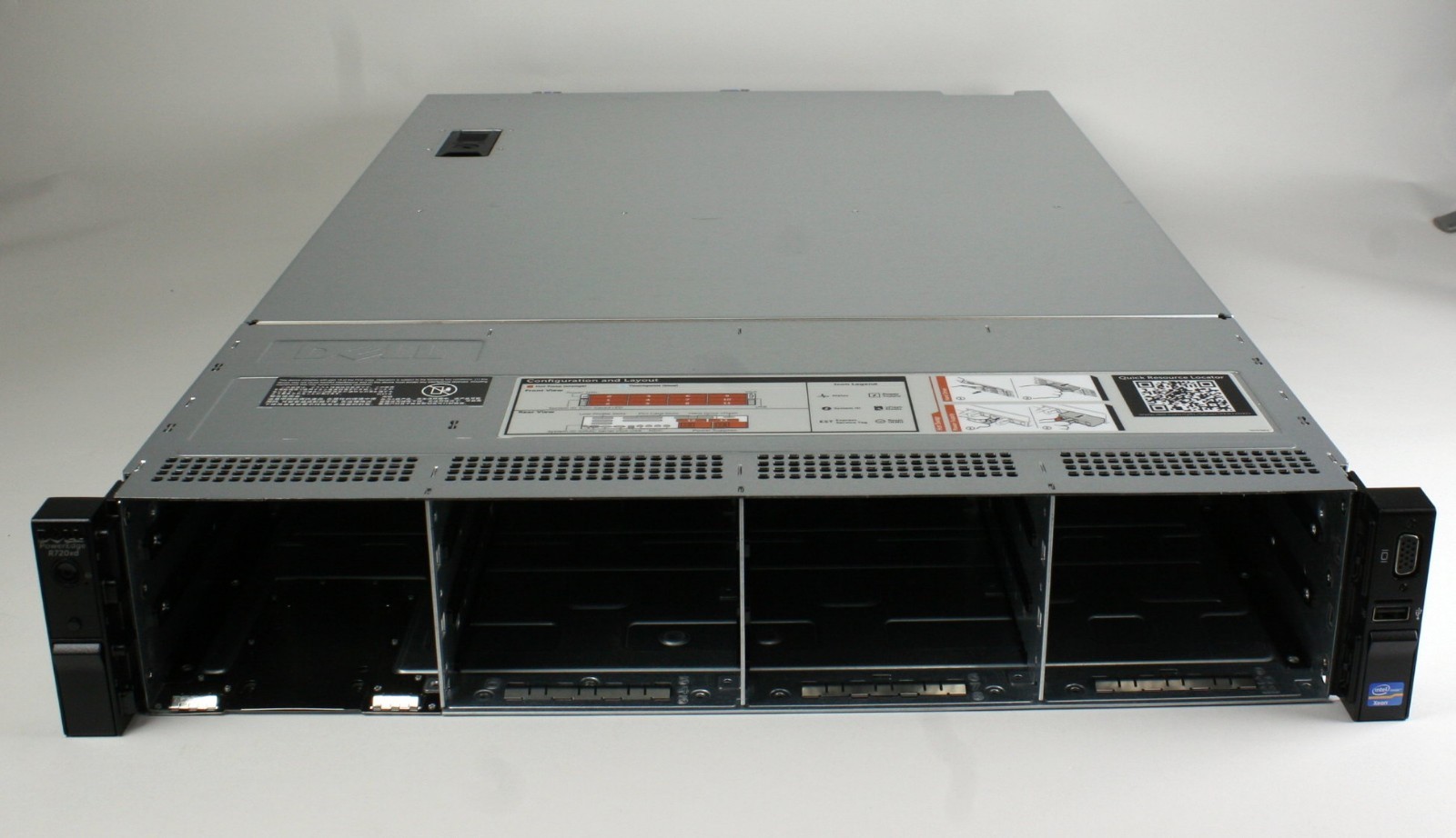 New Dell PowerEdge R720xd LFF 3.5" x12 chassis w/ backplane cables fans & risers