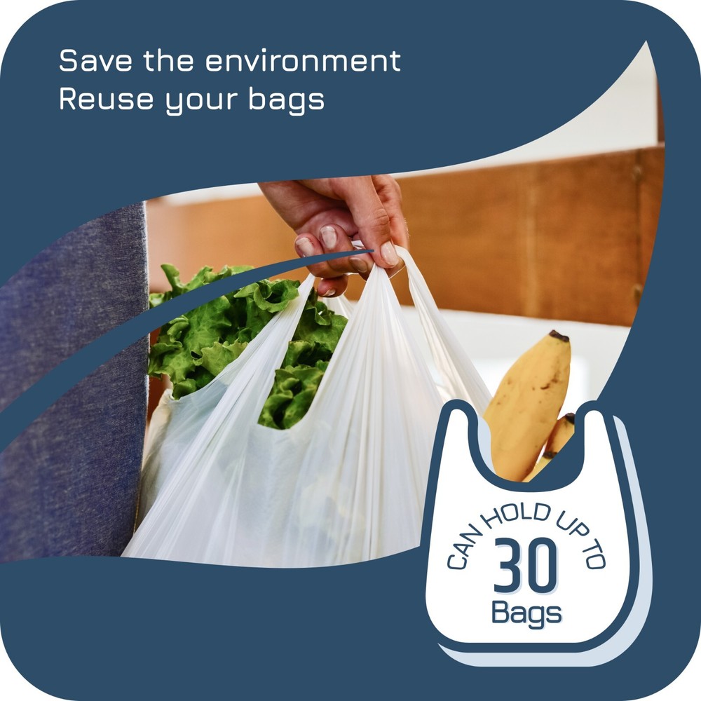 Manterio Bamboo Wall-Mounted Sleek Plastic Bag Holder