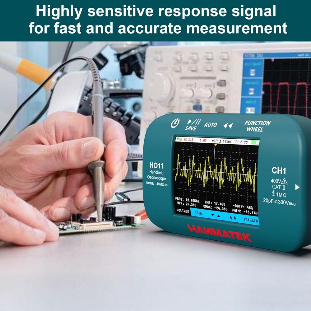 HO11 Handheld Digital Oscilloscope 10MHz Bandwidth 48MSa/s High-Precision
