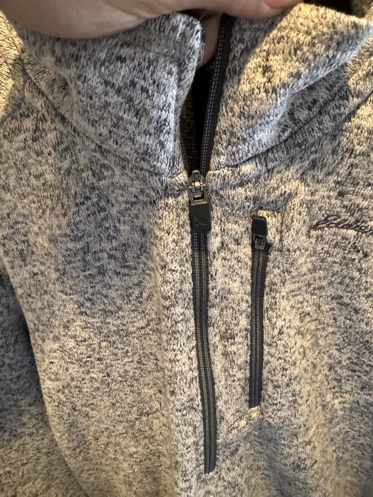 Eddie Bauer Men’s Large Grey 1/4 Zip Sweater Pullover