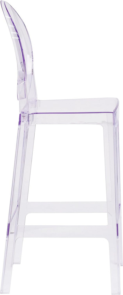 Transparent Crystal Ghost Barstool with Elegant Oval Back Design