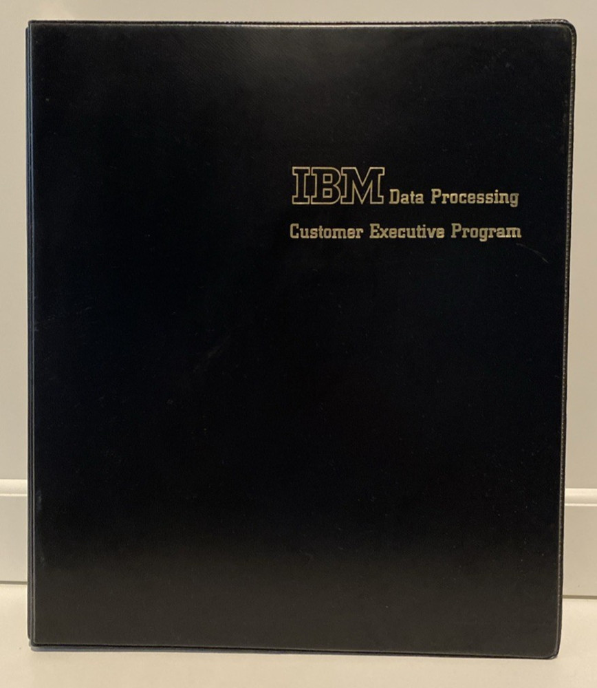 Vtg IBM Data Processing Customer Executive Program 3 Ring Binder 1" rings black