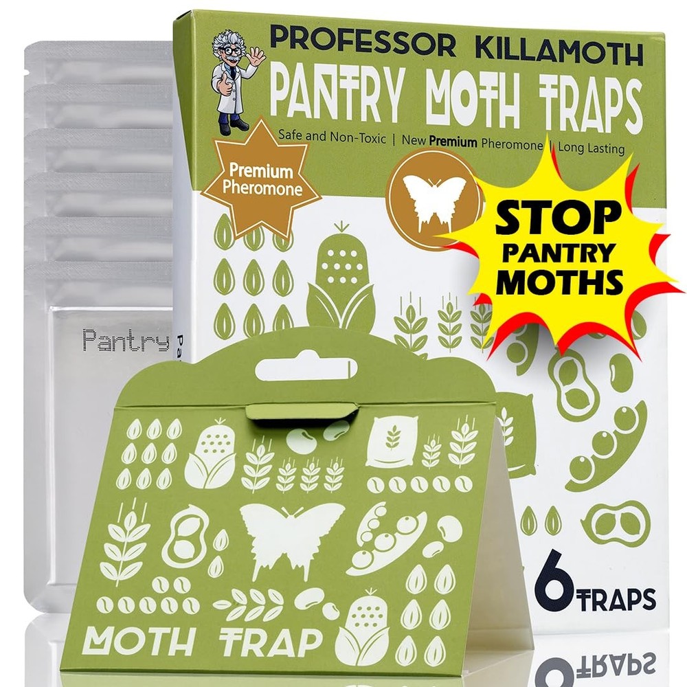 Triple-Strength Pantry Moth Traps 6 Pack â€“ Safe Pheromone Moth Traps for Hous