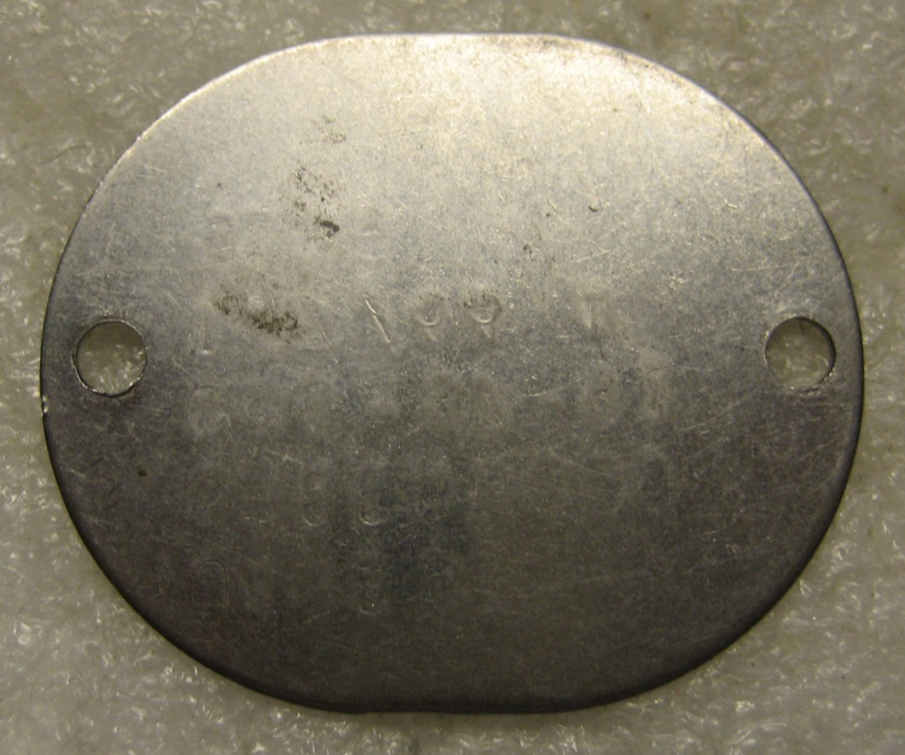 WW2 US NAVY Dog Tag James Greenwood USNR T-7 /44 A 161-87-81