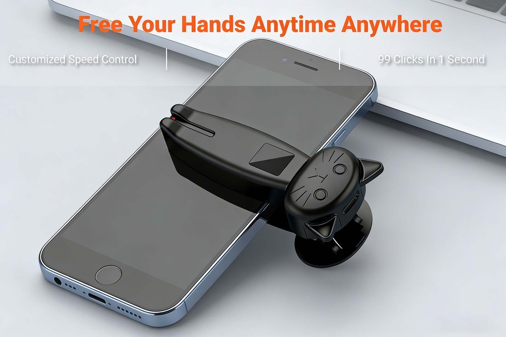 Automatic Screen Clicker for Phones Universal Clip with Adjustable Settings