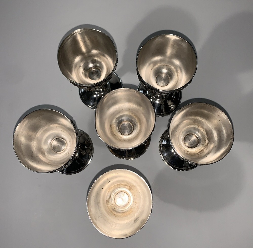 Judaica decanter Set Kiddich Goblets & Tray