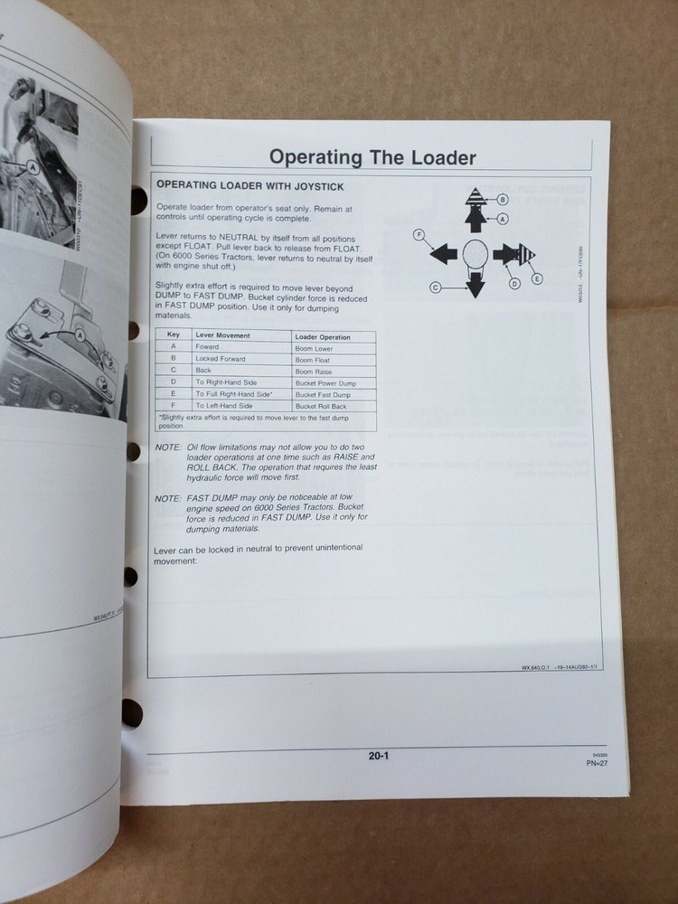 ONE John Deere 640 Loader Operators Manual OMW47990