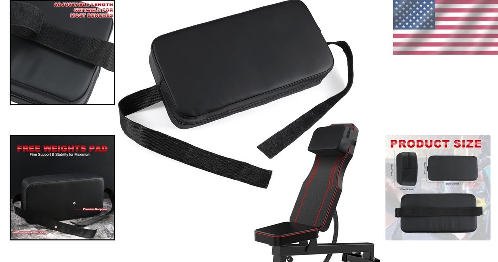 Compact PVC Leather Bench Press Pad - Enhanced Stability for Strength Training