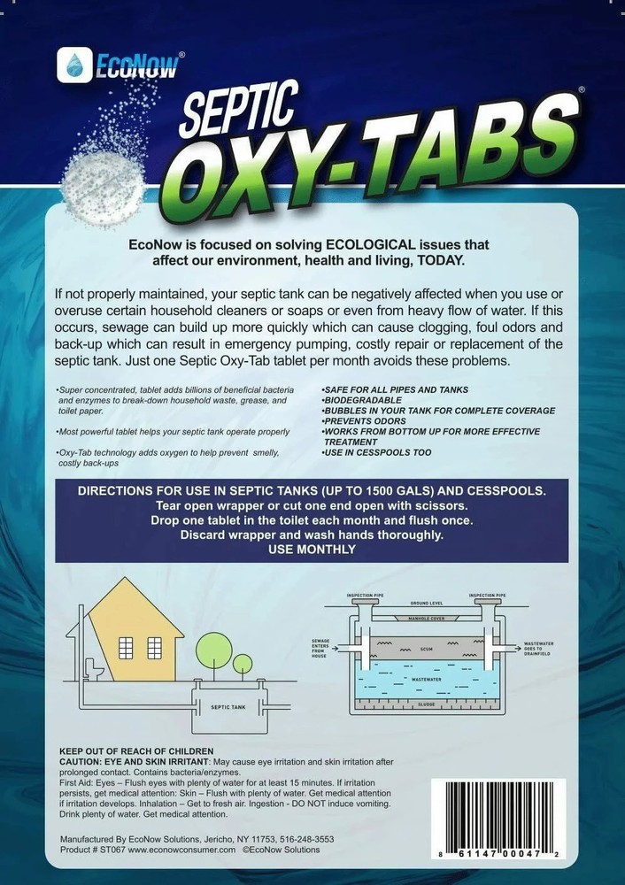 Oxy-Tabs Septic & Drain Treatment – Helps Prevent Clogs, Rid-X Alternative