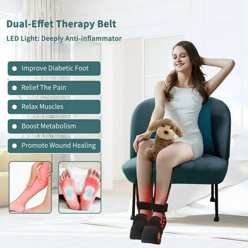 LED Red Light Therapy Device W/Pulse Mode for Foot Neuropathy Joint Pain Relief