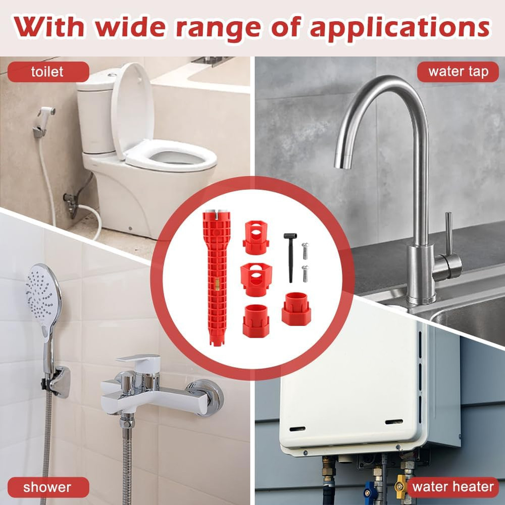 Faucet Installer Tool Sink Wrench 14 in 1 Multi Function Plumber Tool