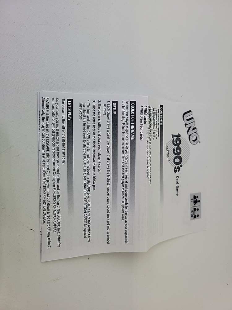 UNO 1990's Card Game