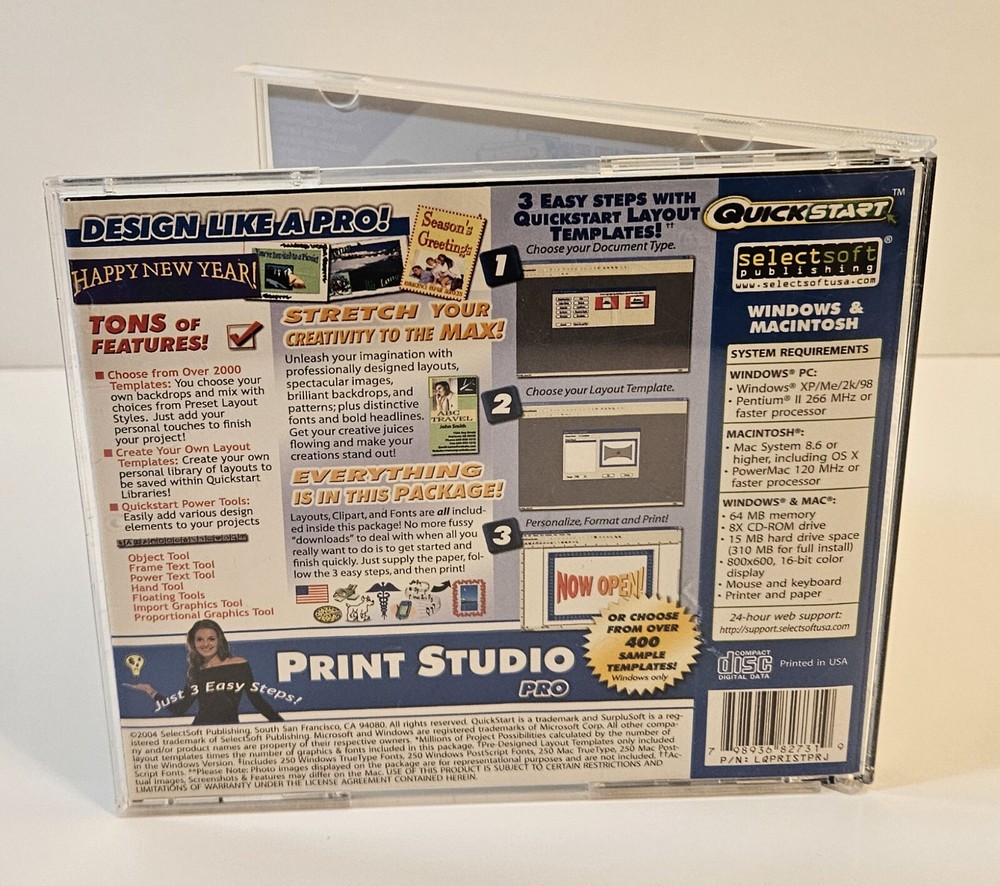 Quickstart: Print Studio Pro PC CD-Rom 2004 Windows 98 ME 2000 XP