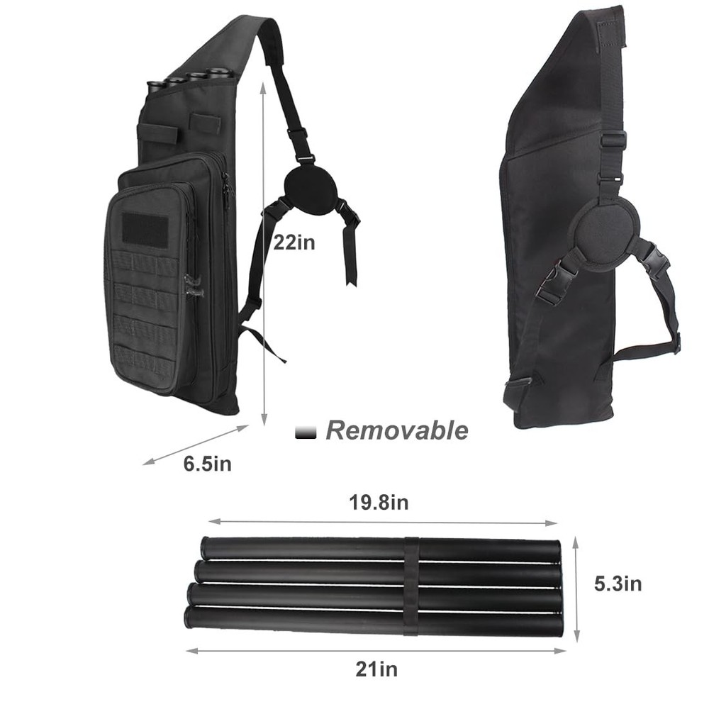 New Best KRATARC Multi-function 4-Tubes Back Arrow Quiver Shoulder Hanged Target