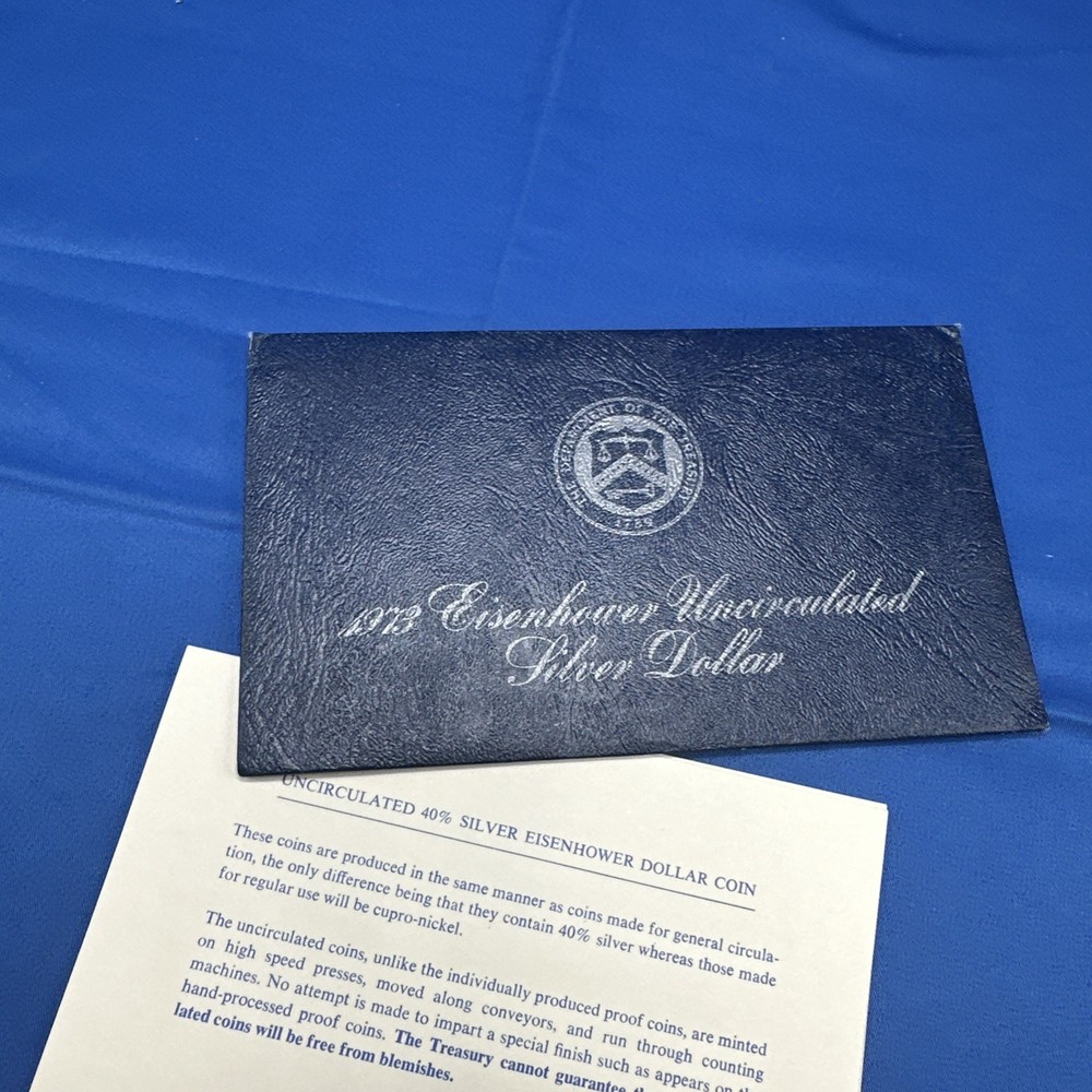 1973- S Eisenhower Dollar Uncirculated Blue Envelope Silver