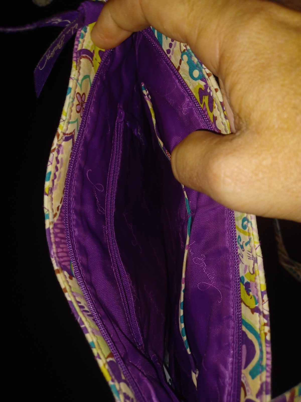 Disney Parks Vera Bradley Plums Up Cross Body Messenger Bag