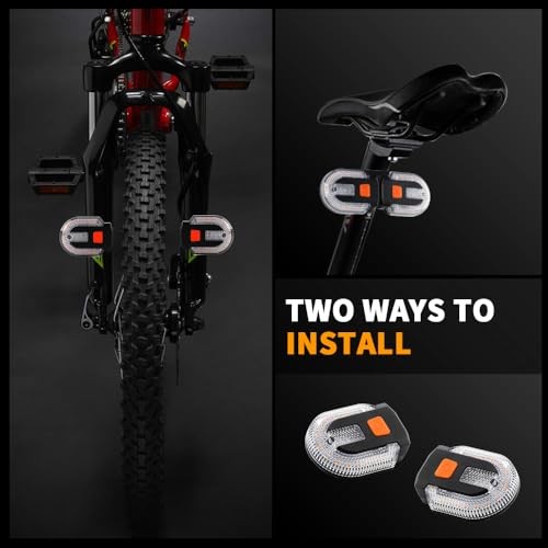 Bike Tail Light with Turn Signal, Split Bicycle Rear Split Type 4PC Yellow+Red