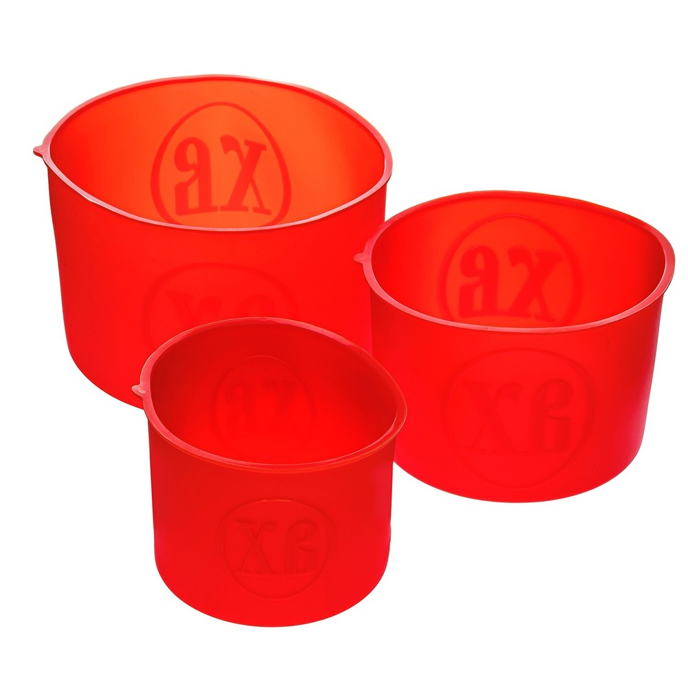 Set 3 Red Silicone Mold for Baking Orthodox Easter Cake Paskha Form Dish
