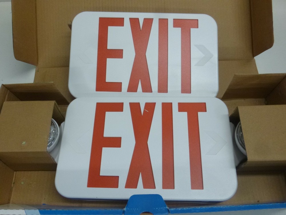NEW! COMPASS, 1 or 2 Face LED Exit Sign with Emergency Lights,