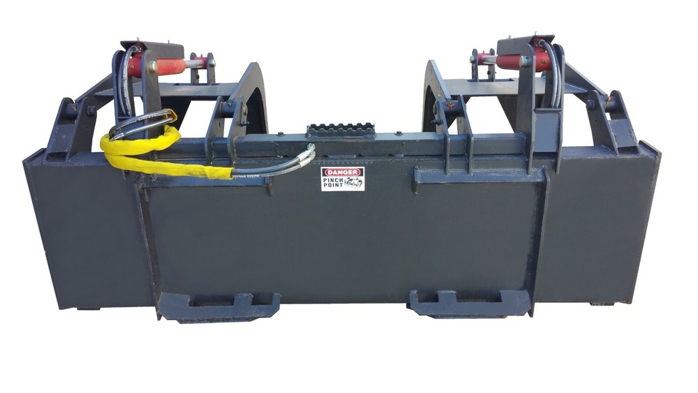 60" Bucket Grapple Solid Bottom Heavy Duty Skid Steer Attach Free Shipping