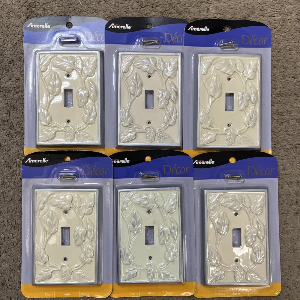 AMERELLE Leaf 1 Toggle Wall Plate - White (6pk)