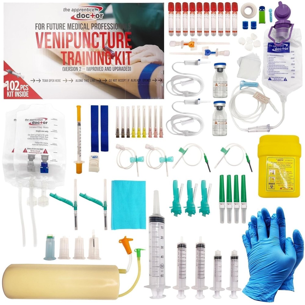 Phlebotomy Practice Kit with Realistic Arm for Nursing Students & Trainees