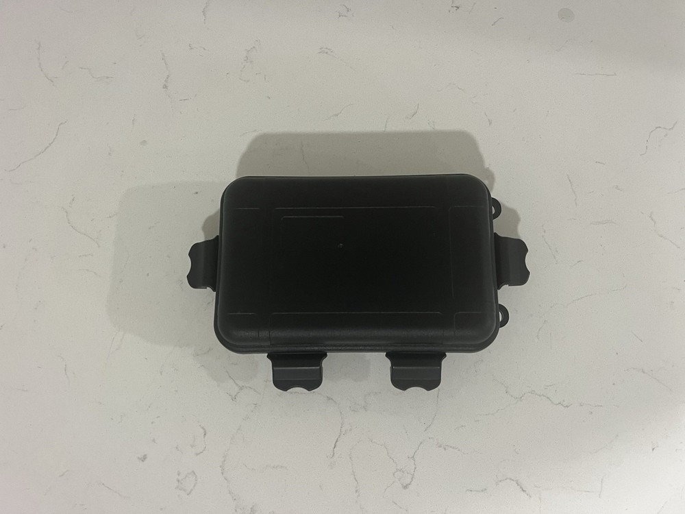 Small Black Plastic Lidded Storage Container with Foam Insert