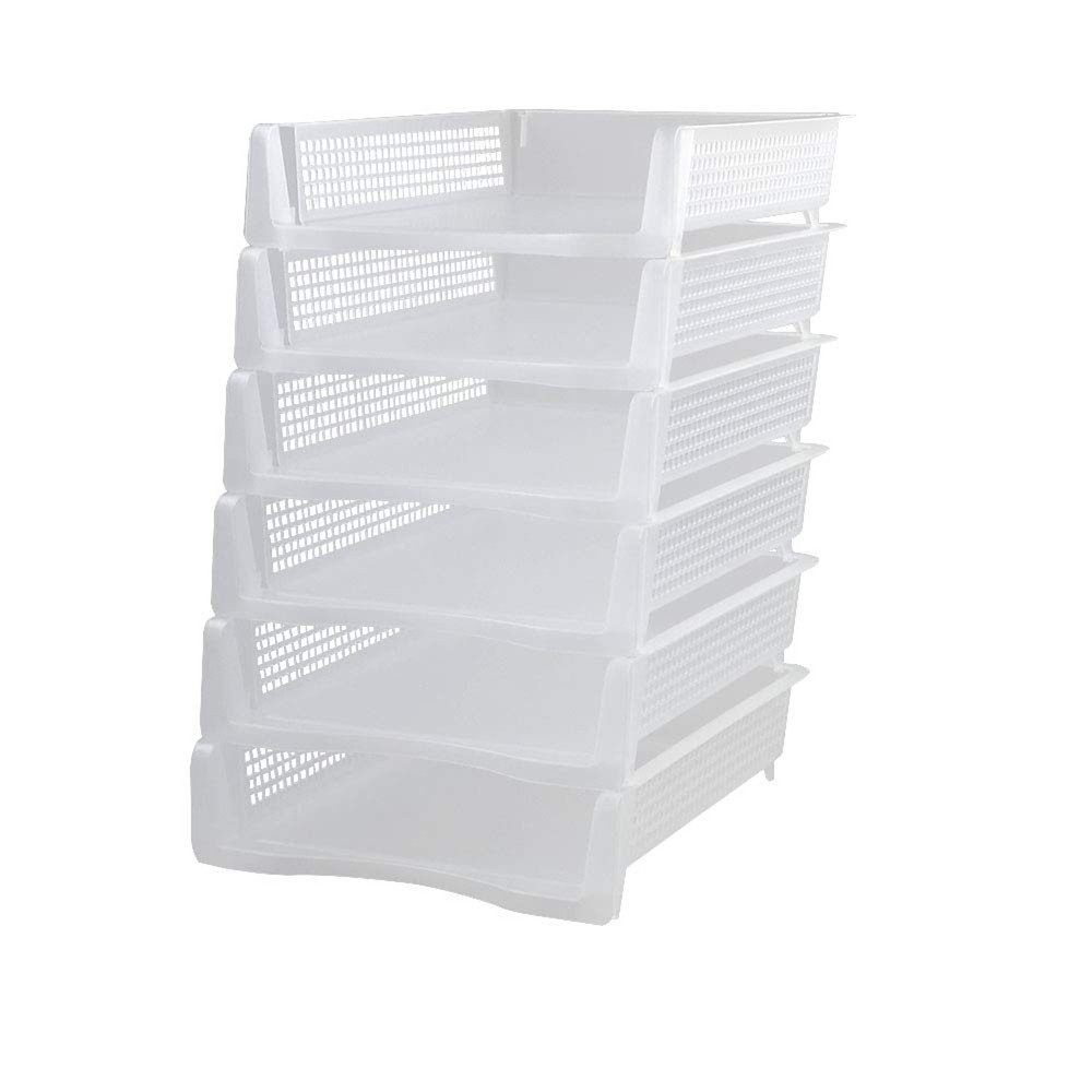 6 Packs Stackable A4 Paper Tray, Clear, Plastic Desk Letter Tray