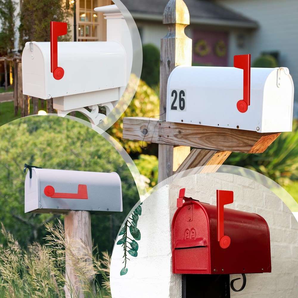 Mailbox Replacement Flag Kit Red Holder, Professional Style - B
