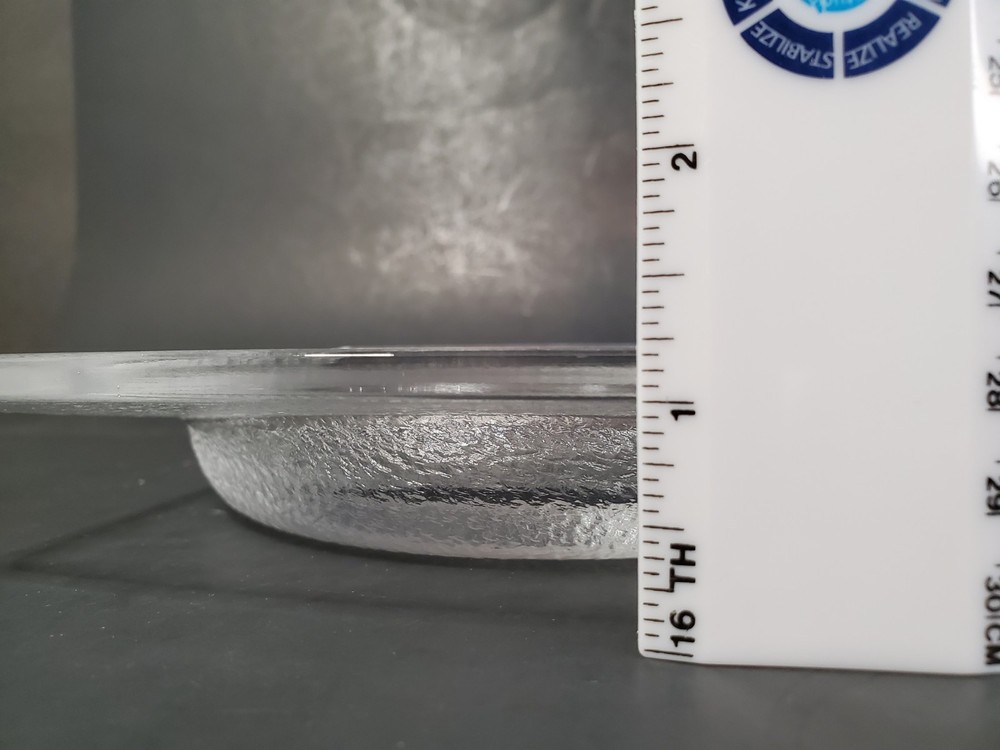 Art Deco Textured Rectangular Glass With Circular Tray Plate