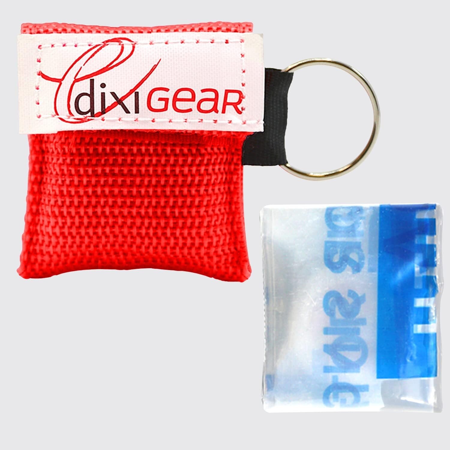 100 Pack CPR Mask with Keychain Face Shield - RED