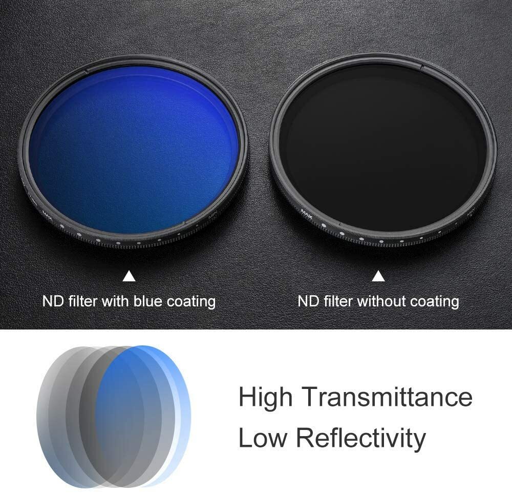 K&F Concept 82mm ND2-ND400(1-9 Stop) Filter Variable ND Filter for Camera Lens