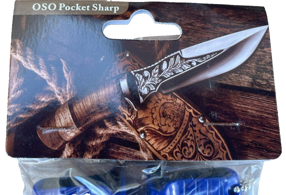 Oso Pocket Kitchen Knife Sharpener Two Stage Blue