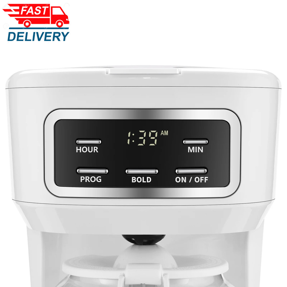 Finish 12-Cup Programmable Coffee Maker, White