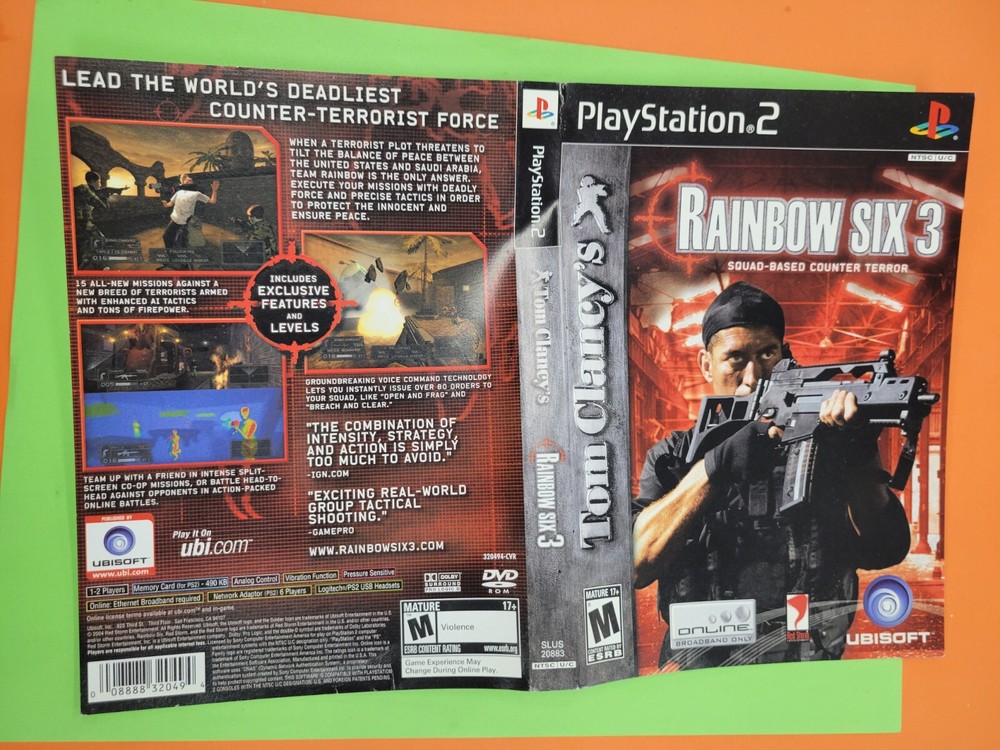 Rainbow Six 3 PS2 ARTWORK ONLY Authentic Original