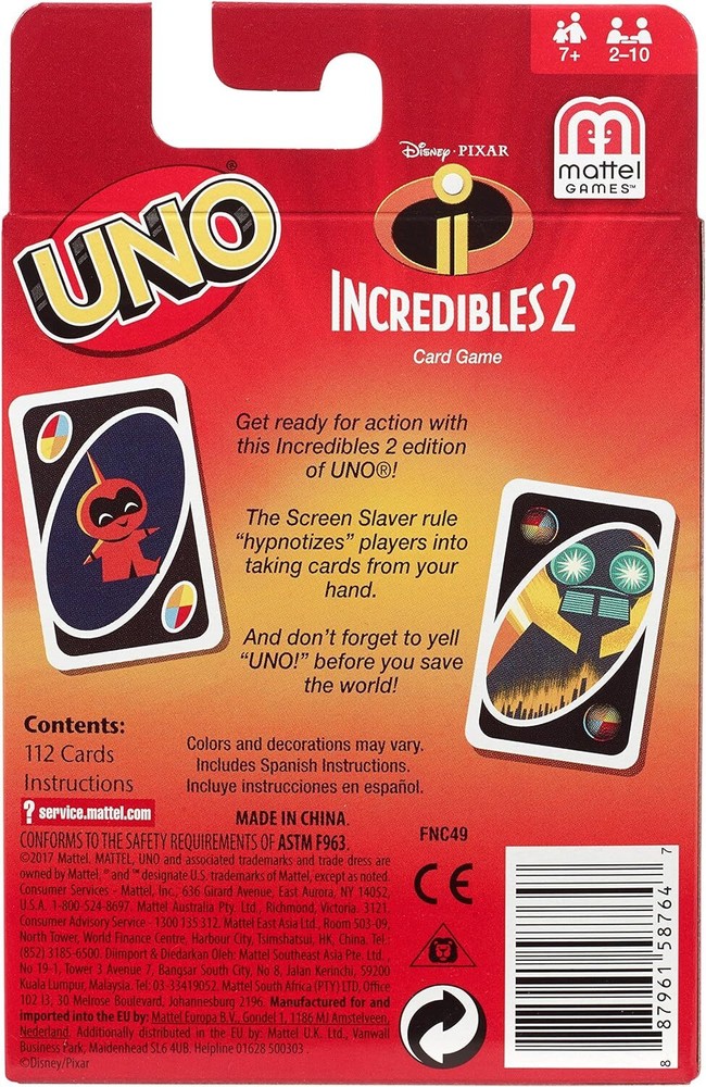 UNO: Incredibles 2 - Card Game
