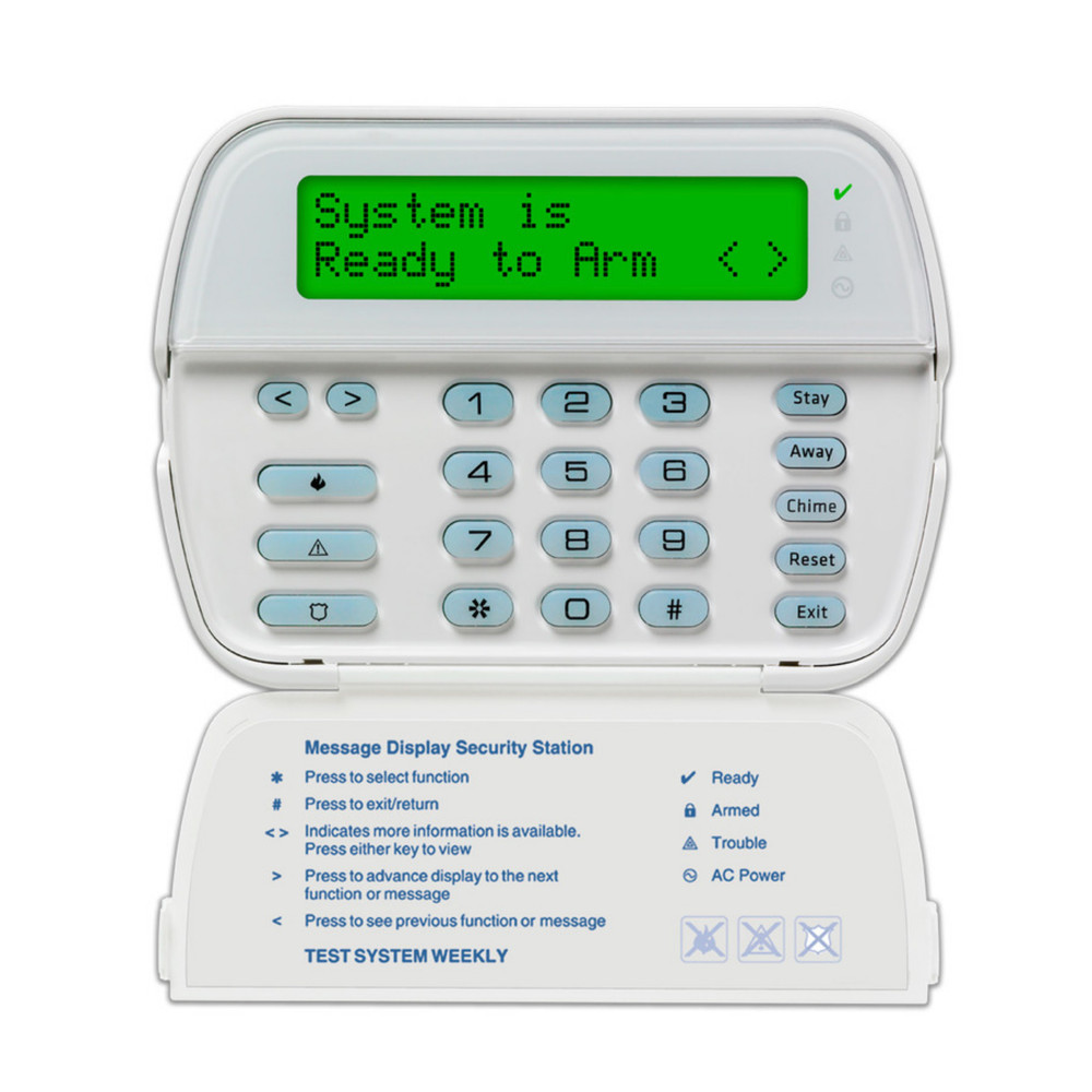 DSC PowerSeries 64-Zone LCD Full Keypad w/ Built-In Wireless Receiver RFK5500