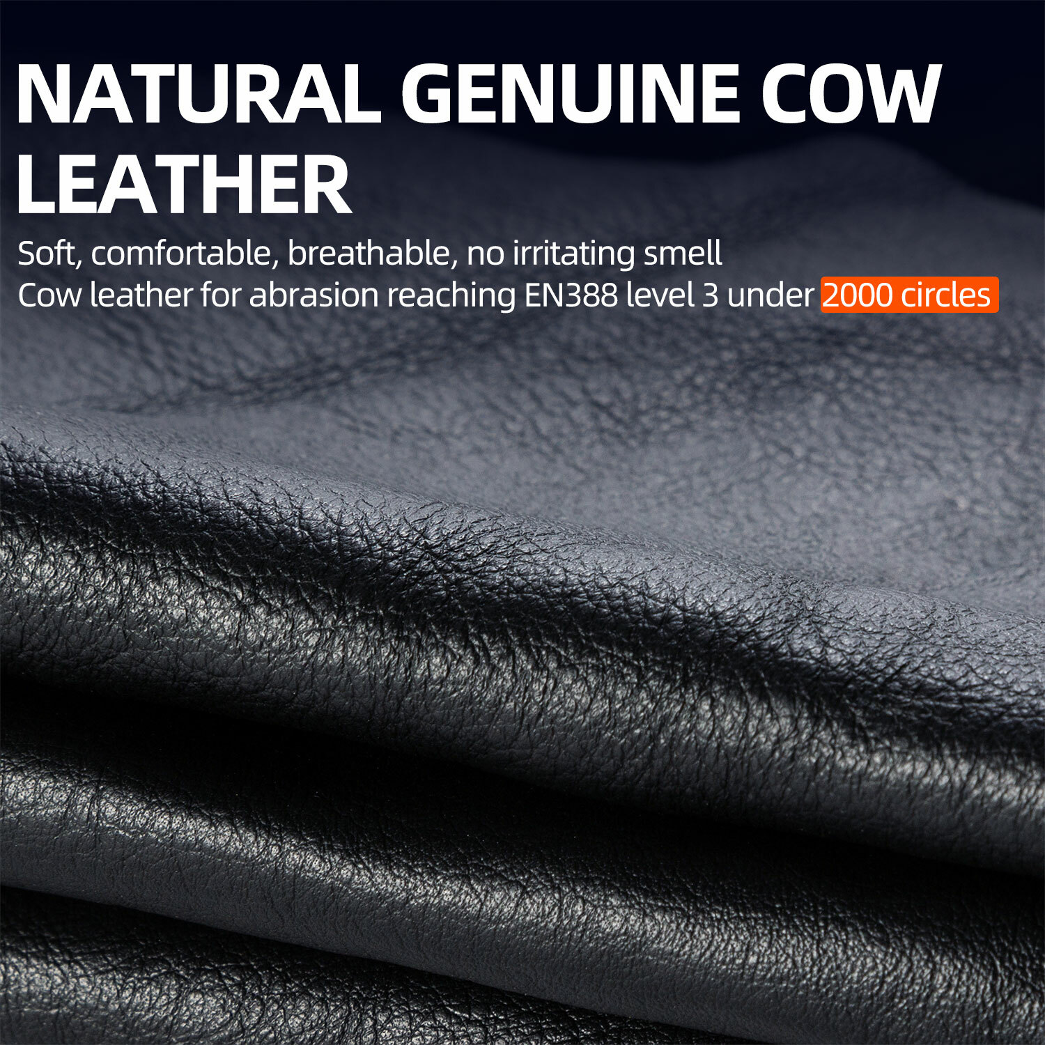 Vgo 1Pair Grain Cowhide Leather Heavy Duty Work Gloves,Touchscreen(CA9730HL)