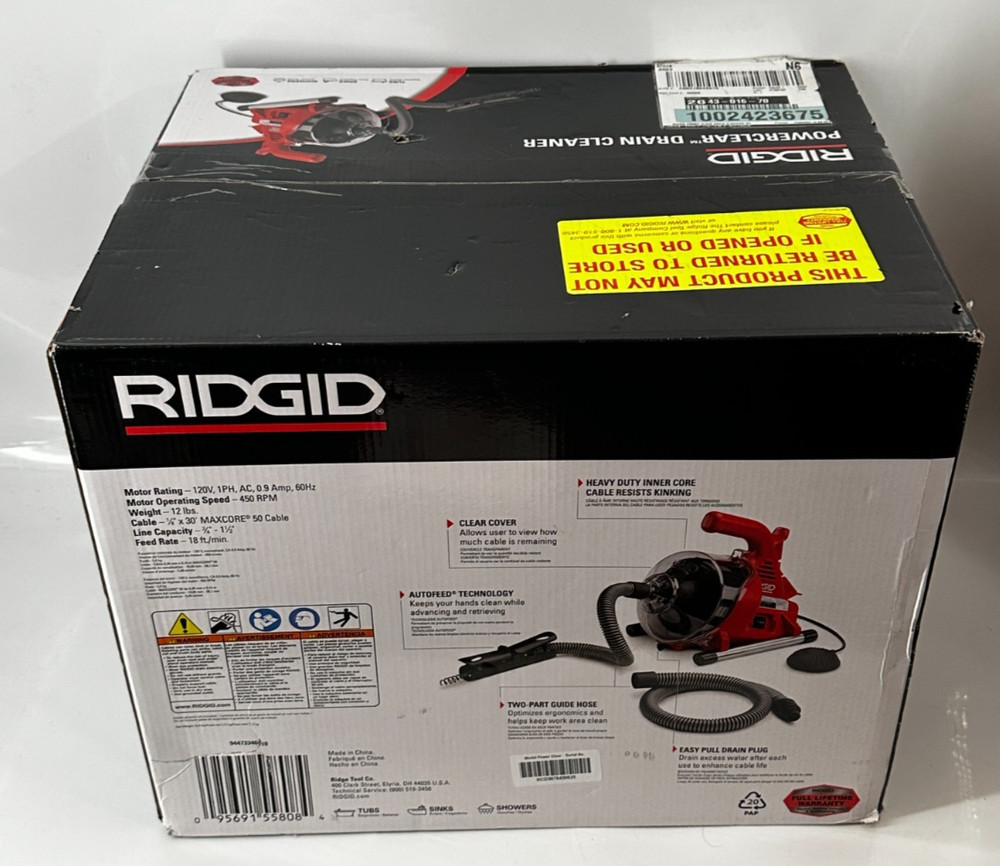 RIDGID PowerClear 120-Volt Drain Cleaning Machine 55808