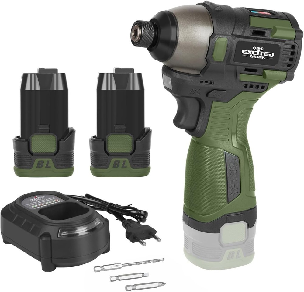 Versatile 17V Brushless Cordless Impact Driver - 2 Batteries & Adjustable Speeds