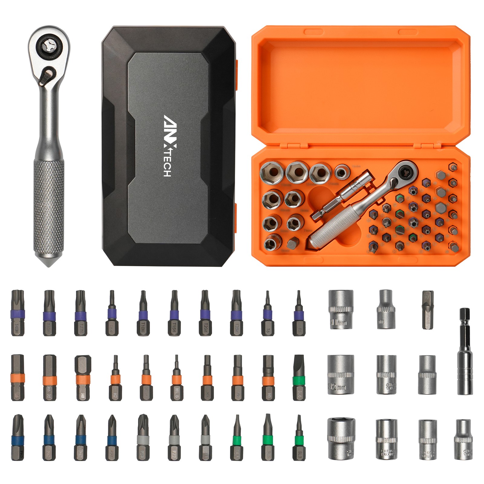 42piece Precision Ratchet Screwdriver Set Repair Tool Kit Torque Wrench Sockets