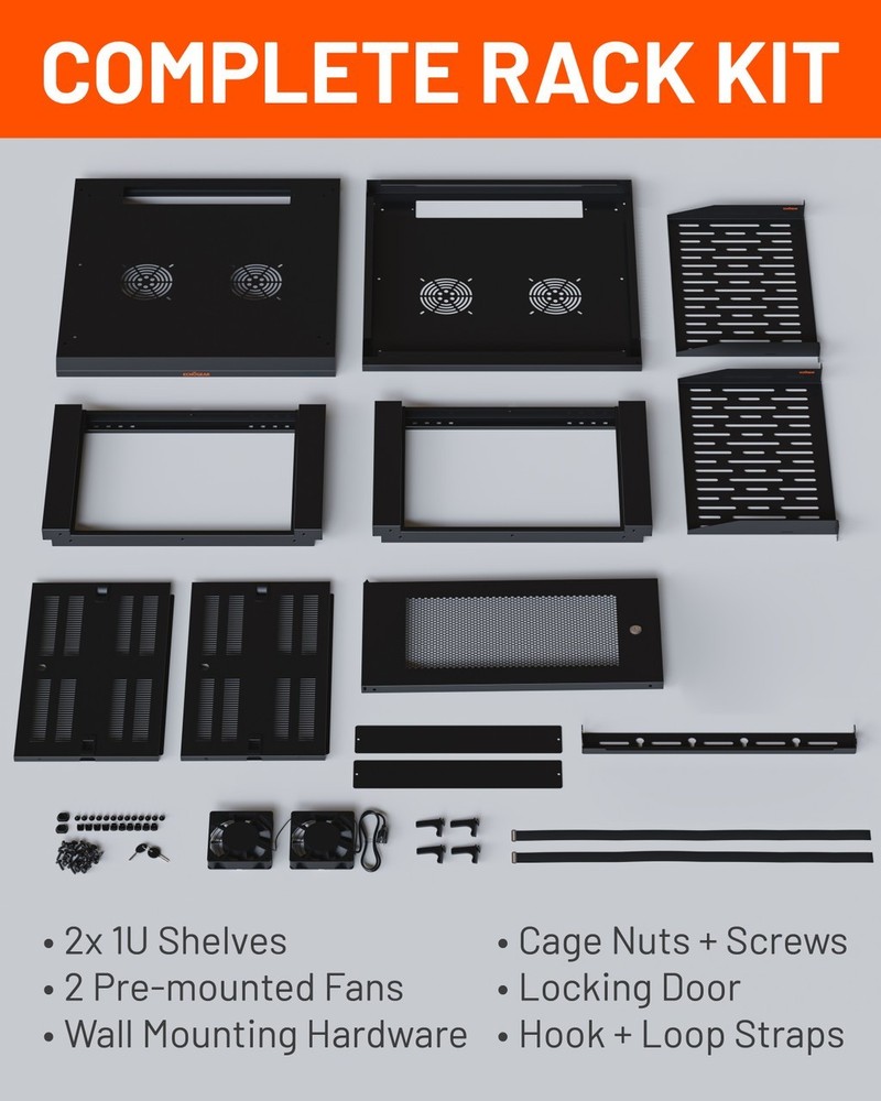 ECHOGEAR 6U Enclosed Network Rack - EGAV-PRE6U600D