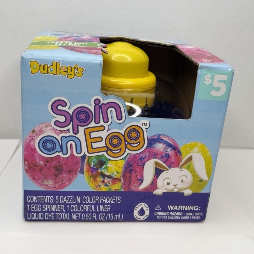 Dudley's Spin on Egg Kids' Easter Craft Kit with Spinner & 5 Color Packets