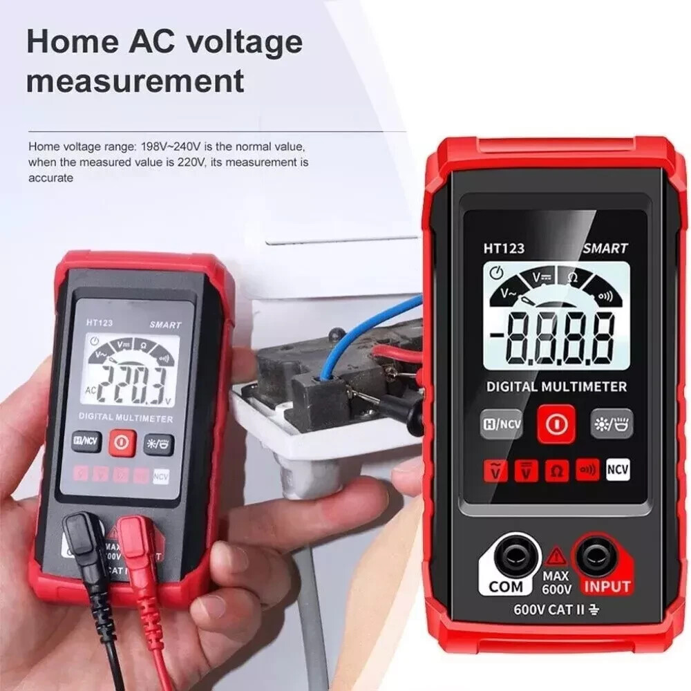 Digital Multimeter Voltmeter AC DC Volt Meter Ohmmeter Auto Range Tester w/Light