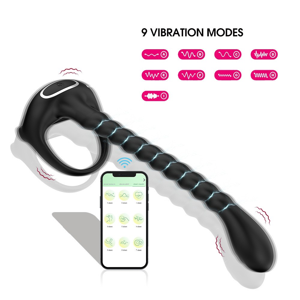Anal Vibrator Prostate Massager With Cock Ring Sex Toy for Couple Male Anal Plug