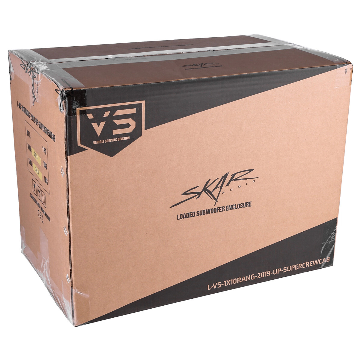 NEW SINGLE 10" 800W LOADED SUB BOX FITS 2019-2023 FORD RANGER SUPER CREW CAB